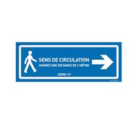 AUA SIGNALETIQUE - Signalisation au Sol Circulation à Droite - Autocollant laminé - Bleu 420x160 mm