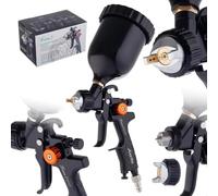 Auarita - Pulvérisateur de Peinture - Pistolet pulvérisateur - Bois et métal, réglage à 3 Niveaux, 2,5 mm buse, réservoir de 600 ML - Technologie HVMP, kit pour des travaux de Finition Polyvalents
