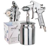 Auarita - Pulvérisateur de Peinture - Pistolet pulvérisateur pour Peinture, Bois, métal et carrosserie Automobile, avec Une buse de 2,0 mm, Godet en Aluminium de 600 ML monté en Bas - Argent W-71S