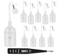 AUAUY 10PCS Douille E27 avec Fil, Douille de Lampe + Testeur de Tension VDE | Douille de Lampe E27 avec Pince Enfichable, Blanc
