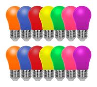 AUAUY 14pcs Ampoule LED Couleur E27 2W, Ampoule A45 Mini Ovale Multicolore