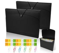 AUAUY 2PCS Trieur 13 Pochettes, A4 Range Document Plastique Classement Extensible Accordéon Organiseur, Trieur Valisette Classeur Organiseur Documents Accordéon Document avec Onglets de Couleur
