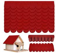 AUAUY 32pcs Bardeau Bitume Toiture, Mini Bardeaux De Toit Auto-Adhésifs | Feutre De Toiture Autocollant pour La Fabrication de ModèLe, Toit d'alimentation d'oiseaux, HôTel D'Insectes, Maison de Lapin
