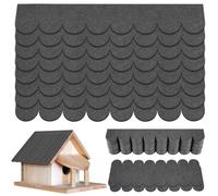AUAUY 32pcs Bardeau Bitume Toiture, Mini Bardeaux De Toit Auto-Adhésifs | Feutre De Toiture Autocollant pour La Fabrication de ModèLe, Toit d'alimentation d'oiseaux, HôTel D'Insectes, Maison de Lapin