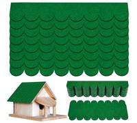 AUAUY 32pcs Bardeau Bitume Toiture, Mini Bardeaux De Toit Auto-Adhésifs | Feutre De Toiture Autocollant pour La Fabrication de ModèLe, Toit d'alimentation d'oiseaux, HôTel D'Insectes, Maison de Lapin