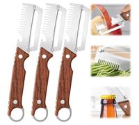 AUAUY 3PCS Éplucheur Légumes Multifonction 3en1, Couteau Éplucheur en Inox | Manche en Plastique, avec Julienne & Décapsuleur Intégrés, pour Épluchage sans effort des pommes, carottes