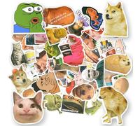 AUAUY 50 Pièces Autocollants Funny Meme, Meme Autocollants Vinyle Étanche Drôle Emoticônes Stickers Decals pour Ordinateur Portable pour Livre Ordinateur Bouteille Ordinateur Scrapbooking Bagages