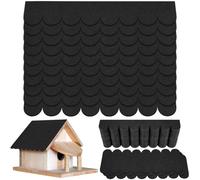 AUAUY 53pcs Bardeau Bitume Toiture, Mini Bardeaux De Toit Auto-Adhésifs | Feutre De Toiture Autocollant pour La Fabrication de ModèLe, Toit d'alimentation d'oiseaux, HôTel D'Insectes, Maison de Lapin
