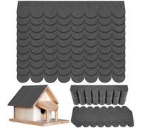 AUAUY 53pcs Bardeau Bitume Toiture, Mini Bardeaux De Toit Auto-Adhésifs | Feutre De Toiture Autocollant pour La Fabrication de ModèLe, Toit d'alimentation d'oiseaux, HôTel D'Insectes, Maison de Lapin