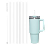 AUAUY 6PCS Pailles en Plastique Réutilisables | Paille Plastique avec Brosse de Nettoyage Compatible avec la Tasse de Voyage Stanley Adventure Quencher de 1182ML/ 887ML