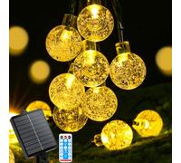 AUAUY Guirlande Solaire Exterieur, 11M 60 LEDs Guirlande Lumineuse Solaires | 8 Modes Étanche Guirlande Lumineuse Exterieure Solaire pour Jardin, Cour, Mariage, Fête (Blanc Chaud)