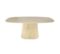 Aubin - table à manger - effet travertin - 4 à 6 personnes - Beige