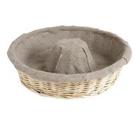 AUBRY GASPARD - Banneton Couronne Entoilé en Osier Blanc Ø30 H8,5 cm - Doublé 100% Lin - Idéal pour Une Cuisson Parfaite du Pain - Couleur Blanche - Taille 30 cm