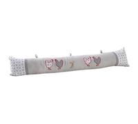 AUBRY GASPARD - Bas de Porte Poules Coton Lin Gris - 85 x 15 cm - Garniture Fibre Polyester - Motifs Décoratifs - Isolant Contre Le Froid - Idéal Maison Appartement