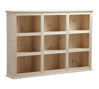 AUBRY GASPARD - Bibliothèque Bois Brut 9 Cases - Epicéa Finition Brute - Dimensions L130xH90xP26 cm - Cases L36xH26xP21.6 cm - Livrée Montée - Design Épuré et Naturel