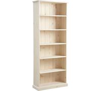 AUBRY GASPARD - Bibliothèque Épicéa Brut - Finition Naturelle - L 71 x l 28 x H 180 cm - Étagère Centrale Fixe - 4 Étagères Amovibles - Livrée Montée - Style Rustique Modulable Salon