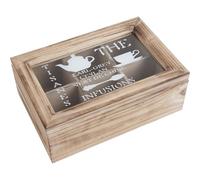 Aubry Gaspard Boite à Thé en Bois 6 Compartiments 24 x 16 x 9 cm