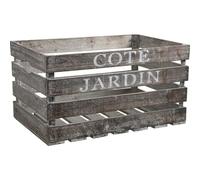 AUBRY GASPARD - Caisse Bois Côté Jardin - Patiné Marron/Gris - 55x36x30 cm - Idéale Agencement Magasin ou Décoration Intérieure - Légère et Pratique à Déplacer