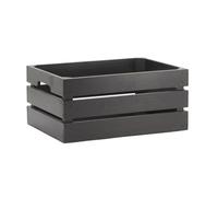 AUBRY GASPARD - Caisse de Rangement en Pin Noir - Longueur 35 cm - Largeur 25 cm - Hauteur 16 cm - Matériaux Secondaires Contre-plaqué - Légère et Robuste - Idéale pour Organisation et Stockage Maison