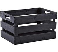 AUBRY GASPARD Caisse en Bois Peint Noir avec poignées