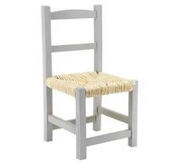AUBRY GASPARD - Chaise Enfant Bois Gris Patinée - Siège Paille de Maïs - 25x25x50 cm - Hauteur Assise 25 cm - Dès 3 Ans - Entretien Facile - Livrée Montée - Poids 1,50 kg