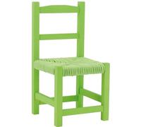 AUBRY GASPARD - Chaise Enfant Bois Vert et Coton - 25 x 25 x 50 cm | Paulownia teinté vert · Assise coton vert · 25 x 25 x 50 cm · Hauteur d'assise 25 cm · Structure légère