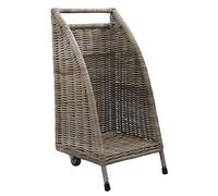 AUBRY GASPARD - Chariot à Bûches à roulettes - Gris - Poelet et Métal - 41x41x80 cm - Poids 7 kg - Pratique pour Transport et Rangement Bois de Chauffage - Design Élégant et Robuste
