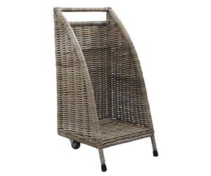 AUBRY GASPARD - Chariot à Bûches à roulettes - Gris - Poelet et Métal - 41x41x80 cm - Poids 7 kg - Pratique pour Transport et Rangement Bois de Chauffage - Design Élégant et Robuste