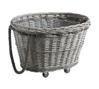 AUBRY GASPARD - Chariot à Bûches Éclisse Grise Jute - 63x42x50 cm - Livré Monté - Design Élégant et Fonctionnel - roulettes Robustes - Poignée Ergonomique - Stockage Pratique et Esthétique