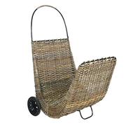 AUBRY GASPARD - Chariot à Bûches sur Roulettes en Poelet Gris - Métal Renforcé - 48 x 56 x 87 cm - Hauteur 57 cm - Poids 6 kg - Pratique Stockage et Transport Bois Chauffage