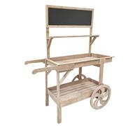 AUBRY GASPARD - Chariot en Bois Finition Antique - Pin - L 112 x H 144 x P 59 cm - Roues en Bois - Livré en Kit - Idéal comme Présentoir Statique - Élément de Décoration Jardin ou Terrasse