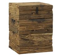 AUBRY GASPARD - Coffre Bois Massif Recyclé Petit Modèle - Métal - 45 x 45 x 45 cm - Artisanat - Livré Monté - Poids 18 kg - Loquet Métal - Idéal Rangement Décoration Intérieure