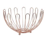 AUBRY GASPARD - Corbeille à Fruits Ronde en Métal - Finition Pétale Cuivré - Ø 30 cm - Hauteur 18 cm - Poids 0,67 kg - Rebords Hauts et Ajourés - Élégant et Fonctionnel pour Présentation de Fruits