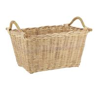 AUBRY GASPARD - Corbeille à Linge en Rotin Naturel Rectangulaire - Dimensions 60 x 45 x 32 cm - Tressage Poelet avec Anses - Légère et Pratique pour Rangement de Linge - Élégance Rustique pour Maison