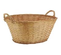 AUBRY GASPARD - Corbeille à Linge Osier Coloris Miel - 56 x 45 x 26 cm - Fabrication Artisanale - 2 Anses de Transport - Design Traditionnel Intemporel