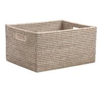 AUBRY GASPARD - Corbeille de Rangement en Rotin Patiné - Coloris Naturel - Dimensions 38 x 30 x 20 cm - Poids 1.33 kg - Idéale pour Organisation et Décoration Authentique de la Maison