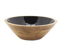 AUBRY GASPARD - Corbeille en Manguier et Résine - Noir - Ø 30 cm - Hauteur 10 cm - Poids 1,25 kg - Idéale pour Ingrédients Secs ou Fruits - Élégante et Pratique pour Cuisine et Arts de la Table