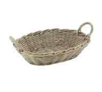 AUBRY GASPARD - Corbeille en Poelet Teinté Gris avec 2 Anses - 55-50X35X12-19 cm - Rangement Élégant et Pratique pour Jouets et Accessoires - Couleur Gris - Taille 55-50X35X12-19 cm