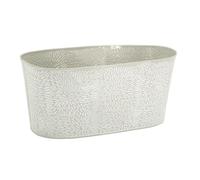 AUBRY GASPARD - Corbeille Ovale en Métal Laqué Motif Floral - Beige - Dimensions 29 x 15 x 13 cm - Finitions Laquées Élégantes - Idéale pour Décoration et Rangement Intérieur - Léger 0.27 kg