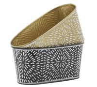 AUBRY GASPARD - Corbeille Ovale en Métal Laqué - Rangement Fruits ou Accessoires - Cuisine Bureau ou Salle de Bain - Format 20 x 11 x 9 cm (Couleur Assortie - Vendu à la pièce)