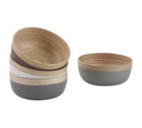 AUBRY GASPARD - Corbeille Ronde Bambou Laqué - Coloris Assortis - Ø 15 cm x Hauteur 6 cm - Idéal Fruits Salades - Léger Esthétique Cuisine Table - Vendu à l'unité