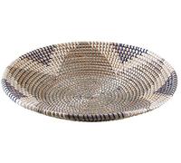 AUBRY GASPARD - Corbeille Ronde en Jonc de Mer avec Motif - Ø 46 cm x Hauteur 8 cm - Matériaux Additionnels en Plastique - Parfaite pour Rangement Décoratif - Idéale pour Maison Organisée