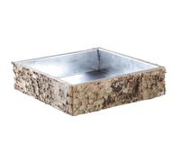 AUBRY GASPARD Corbeilles Carrées en Bouleau et Métal Galvanisé 20 à 30 cm | Matériau Robuste · Naturel · 30 x 30 x 7 cm · Corbeilles à papier · Design élégant · Polyvalence d'utilisation · Panière