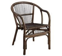AUBRY GASPARD - Fauteuil en Rotin Gris Bandung - Dimensions 56 x 63 x 79 cm - Hauteur d'Assise 44,5 cm - Élégance Discrète et Confort Optimal - Parfait pour Salon - Léger - Entretien Facile
