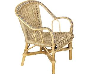 AUBRY GASPARD - Fauteuil Enfant en Rotin Crapaud - Manau et Moelle de Rotin - 41 x 42 x 50 cm - Hauteur d'Assise 27 cm - Design - Idéal pour Chambre d'enfant, Confort et Style Naturel - Empilable