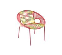 AUBRY GASPARD - Fauteuil Enfant Multicolore Polyrésine et Métal Laqué - Vert, Rose, Jaune - 51 x 44 x 51 cm - Hauteur Assise 27 cm - Idéal Chambre Enfant - Livré Monté