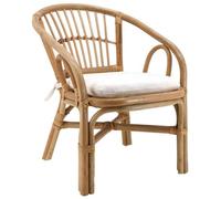 AUBRY GASPARD - Fauteuil Enfant Rotin Teo Naturel - Coussin Coton - 38 x 47 x 50 cm - Hauteur Assise 31 cm - Livré Monté - Léger et Confortable dès 3 Ans - Poids 2 kg - Empilable
