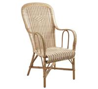 AUBRY GASPARD Fauteuil Moelle de Rotin Dossier Haut 54 x 58 x 102 cm