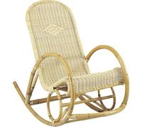 AUBRY GASPARD - Fauteuil Rocking Manau et Rotin Naturel - 57x120x95 cm - Hauteur Assise 46 cm - Extérieur et Intérieur - Entretien Facile - Idéal Jardin et Maison