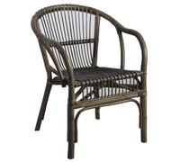 AUBRY GASPARD Fauteuil Rotin Gris 56 x 63 x 79 cm | Hauteur d'Assise 44,5 cm - Élégance Discrète et Confort Optimal - Parfait pour Salon - Léger - Entretien Facile